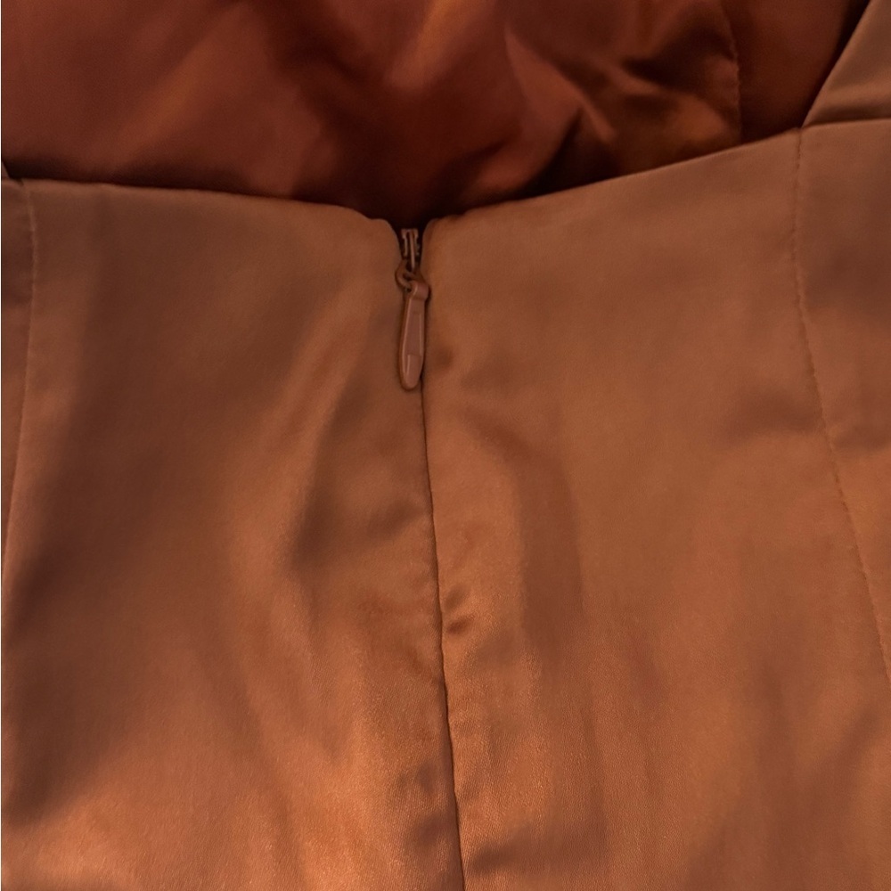 Lulu's Burnt Orange Satin Dress - Picture 5 of 11